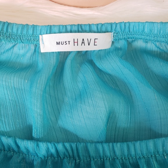 Must Have Tops Aqua Off The Shoulder Top Poshmark